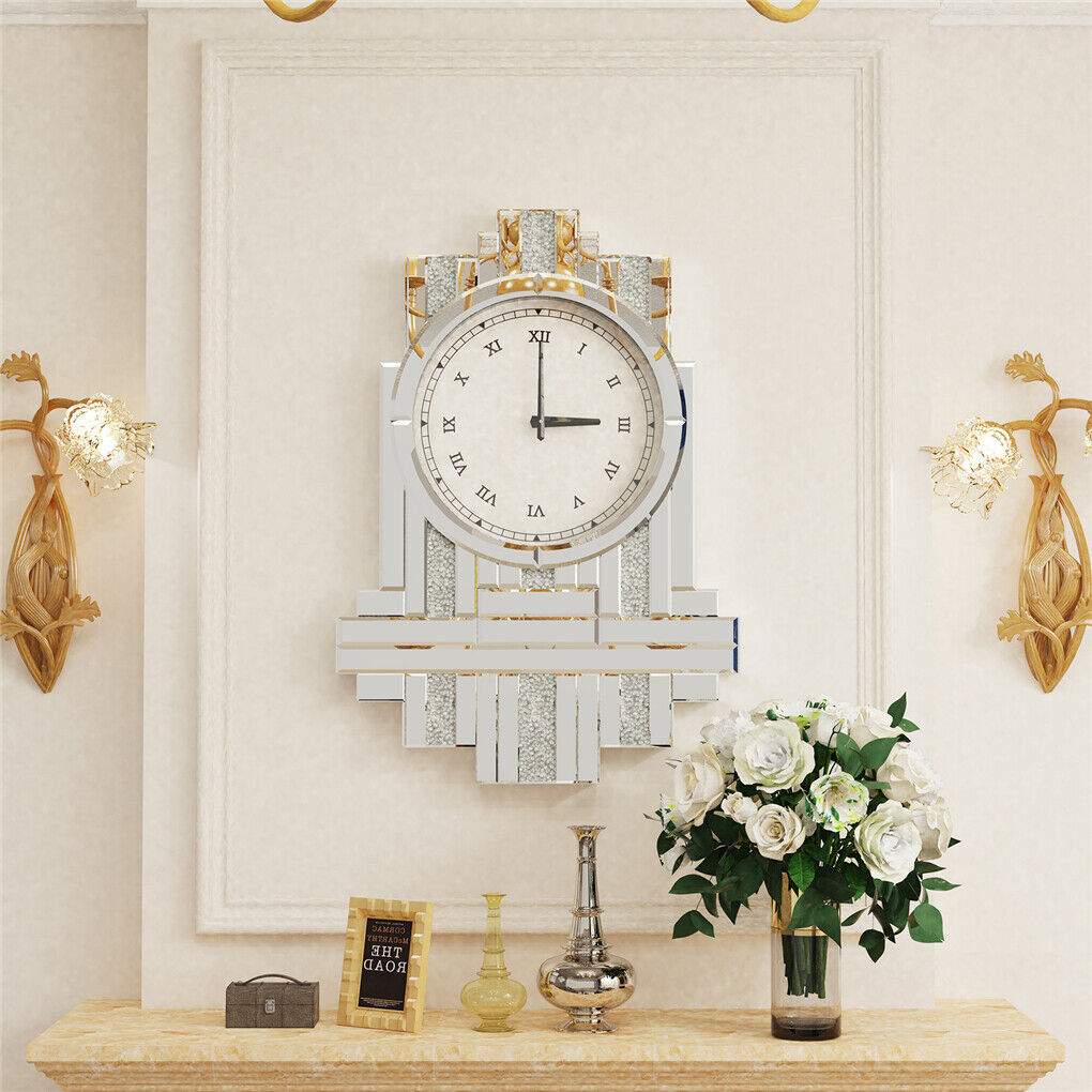 Shop Now for Silver Mirror Silent Quartz Clock - Australia