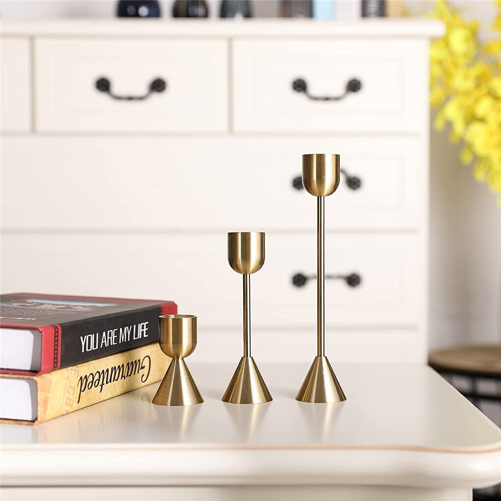 Shop Now: Stylish Brass Gold Candlestick Holders Kit Australia