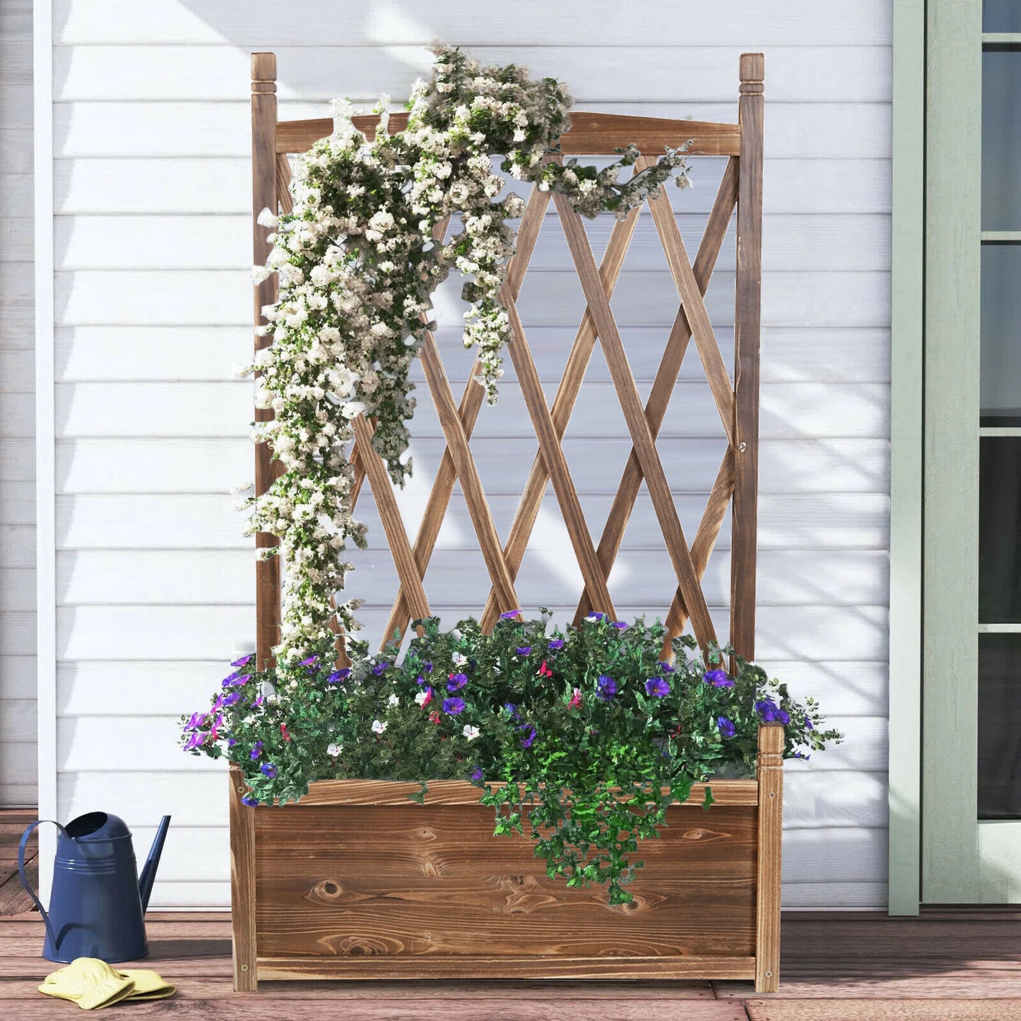 large-wooden-garden-planter-raised-plant-flower-pot-box-trellis-patio-lattice