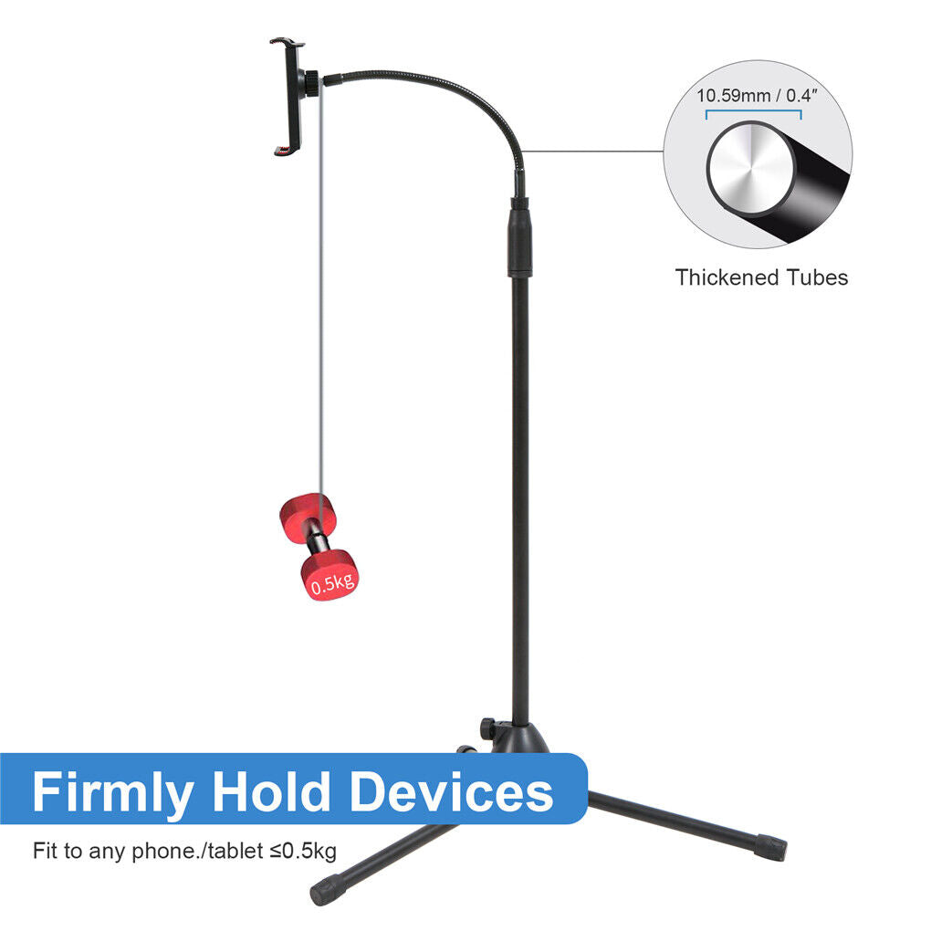 tablet-phone-floor-stand-adjustable-universal-360-degree-rotatable-metal-tablet-holder
