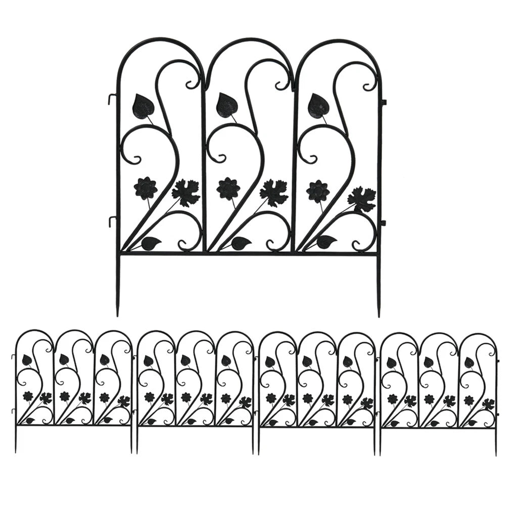 Classic Iron Garden Fence Five Piece Set for Outdoor Decoration(#1)