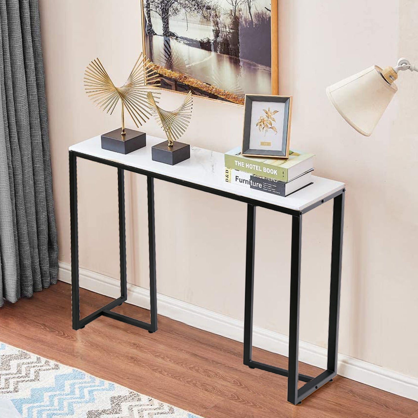 white-marble-console-hall-table