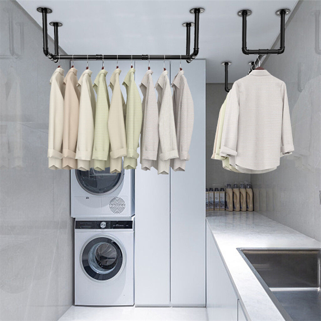 P&P Super Space-Saving Wall-Mounted Clothes Rack Detachable Garment Bar for Retail