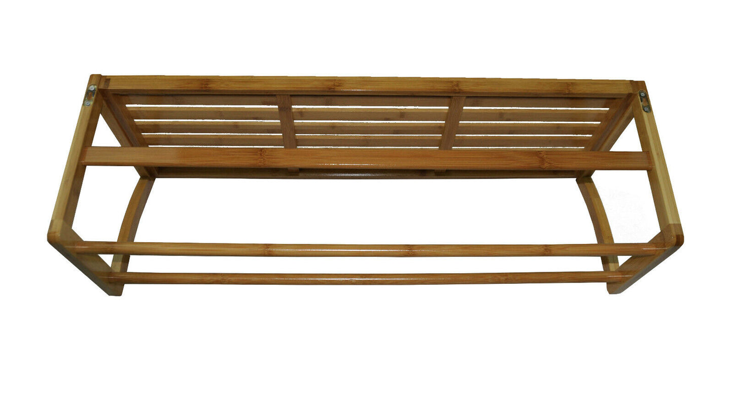 Buy Bamboo Towel Rack Wall Mounted Bathroom Shelf Storage AU