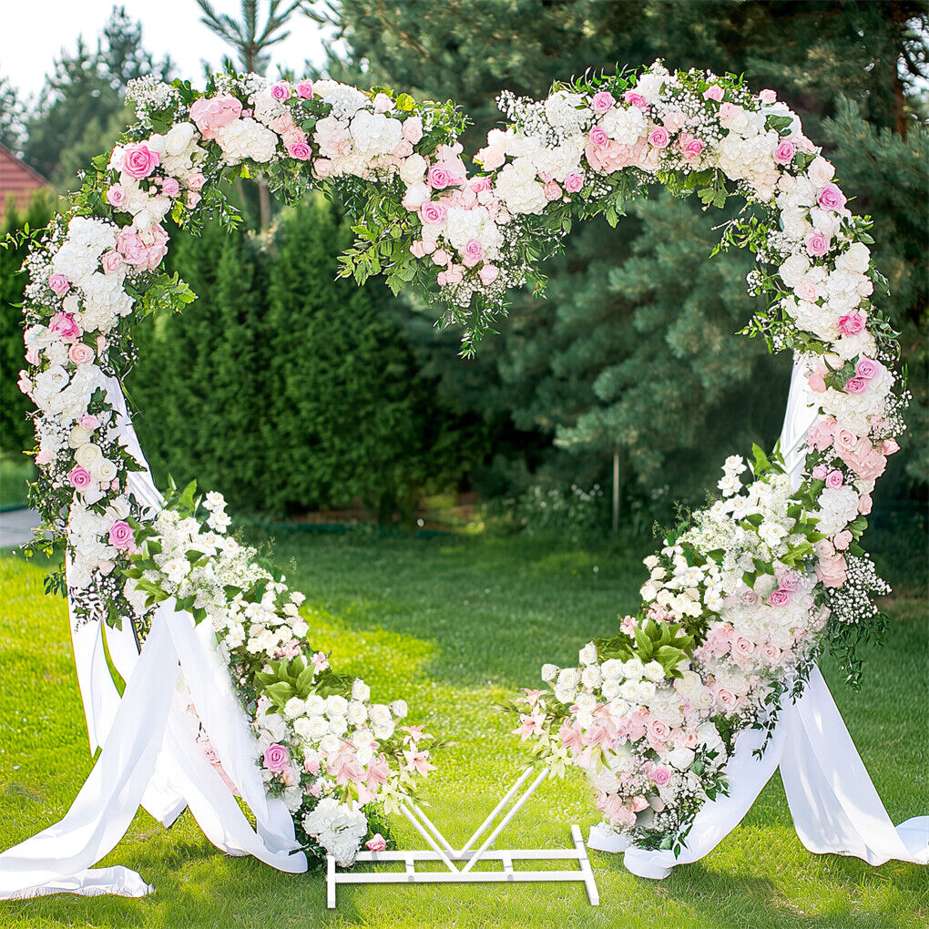 P&P Heart Shape Wedding Arch Stand Double Layers Metal Flower Balloon Arbor Stand AU