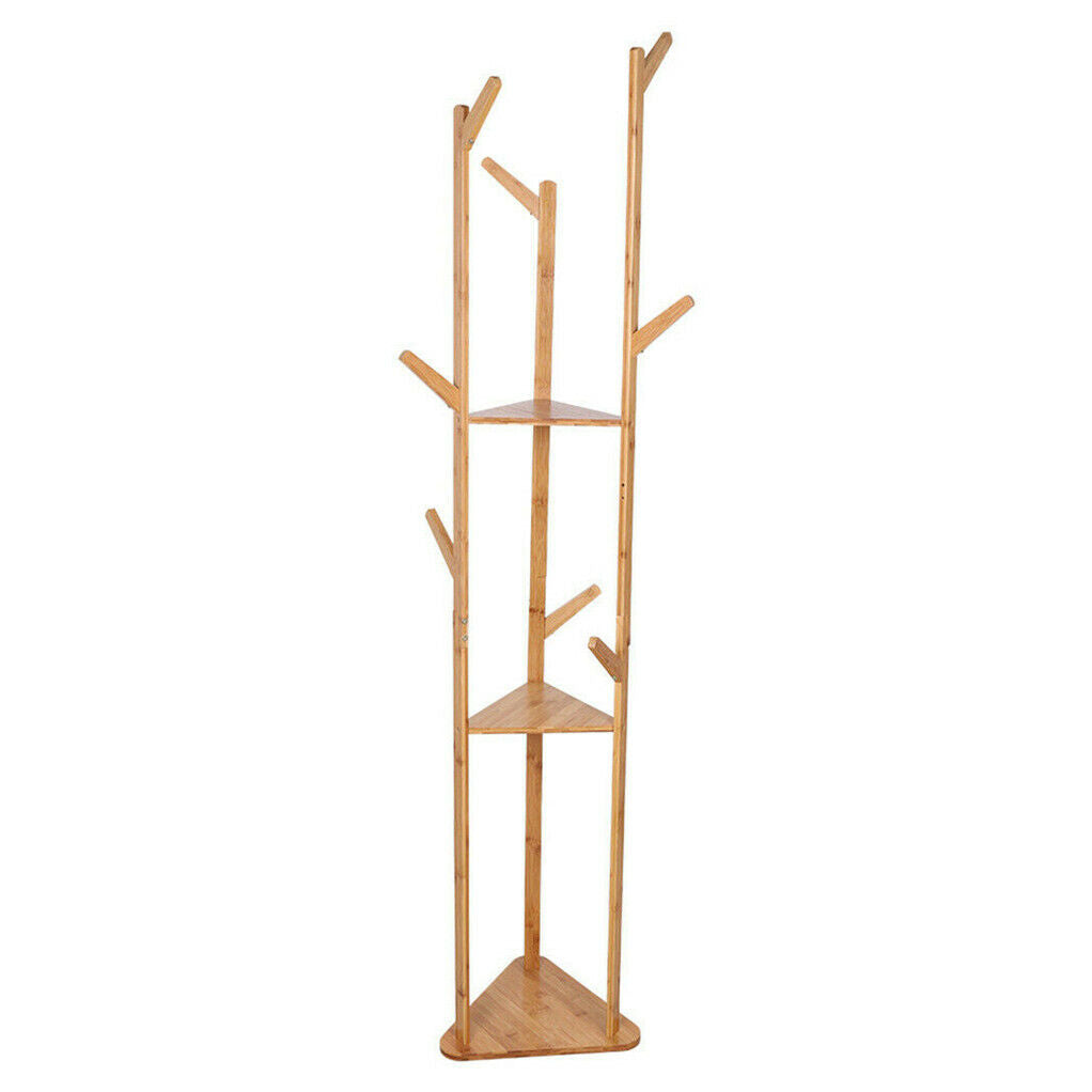 Shop Now Bamboo Coat & Hat Stand Rack – With Shelves AU