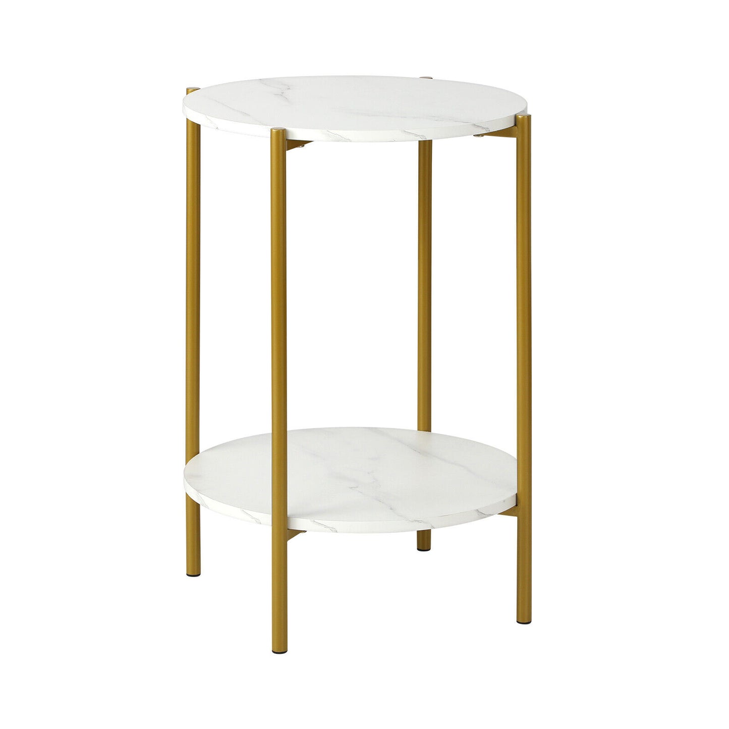Buy Real Marble Round Nesting Side Table with Gold Frame AU