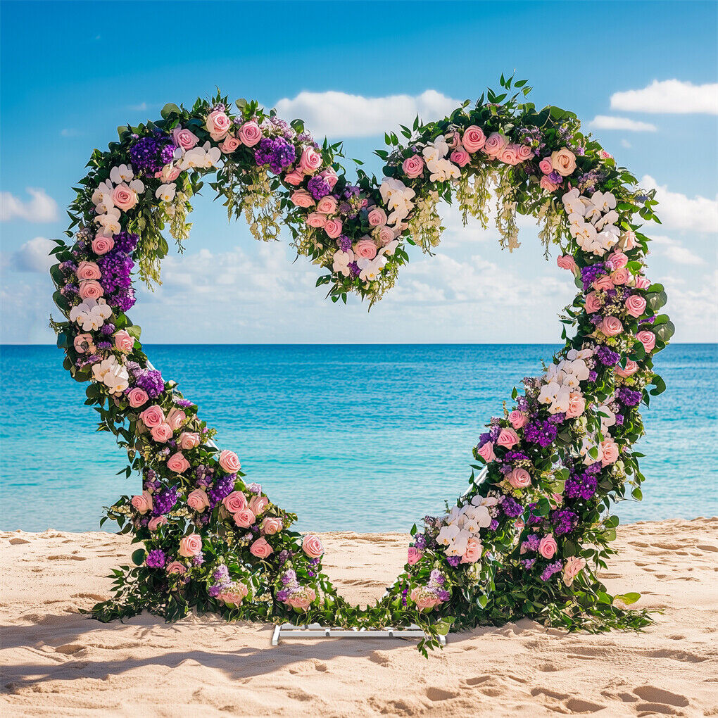 P&P Heart Shape Wedding Arch Stand Double Layers Metal Flower Balloon Arbor Stand AU