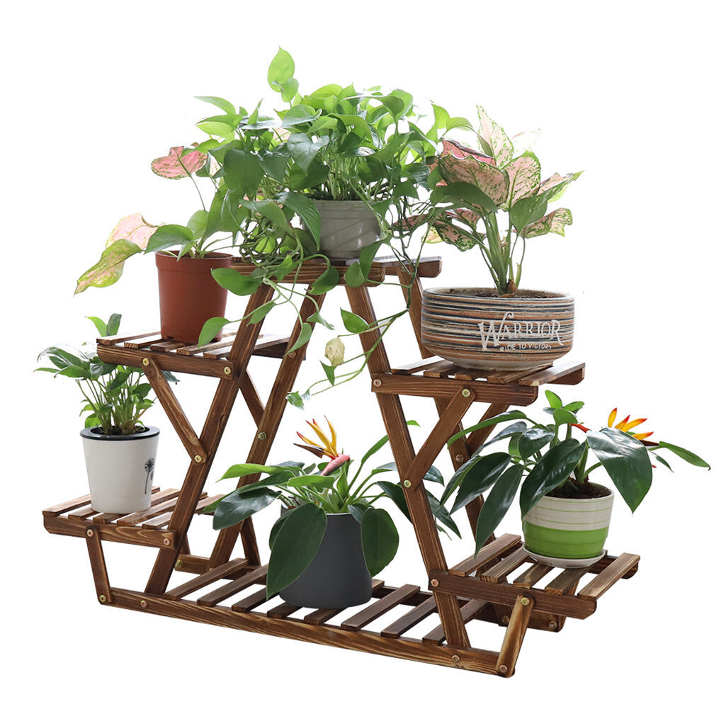 P&P Upgraded Thicker Wood Indoor Plant Stand Flower Planter Display Shelving Unit