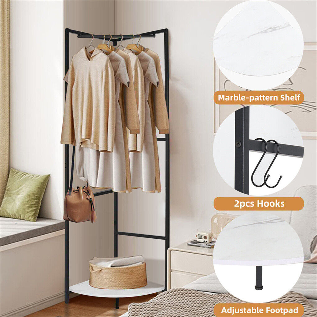 P&P Large Heavy Duty Metal Hall Tree Corner Coat Rack Stand Open Wardrobe Entryway