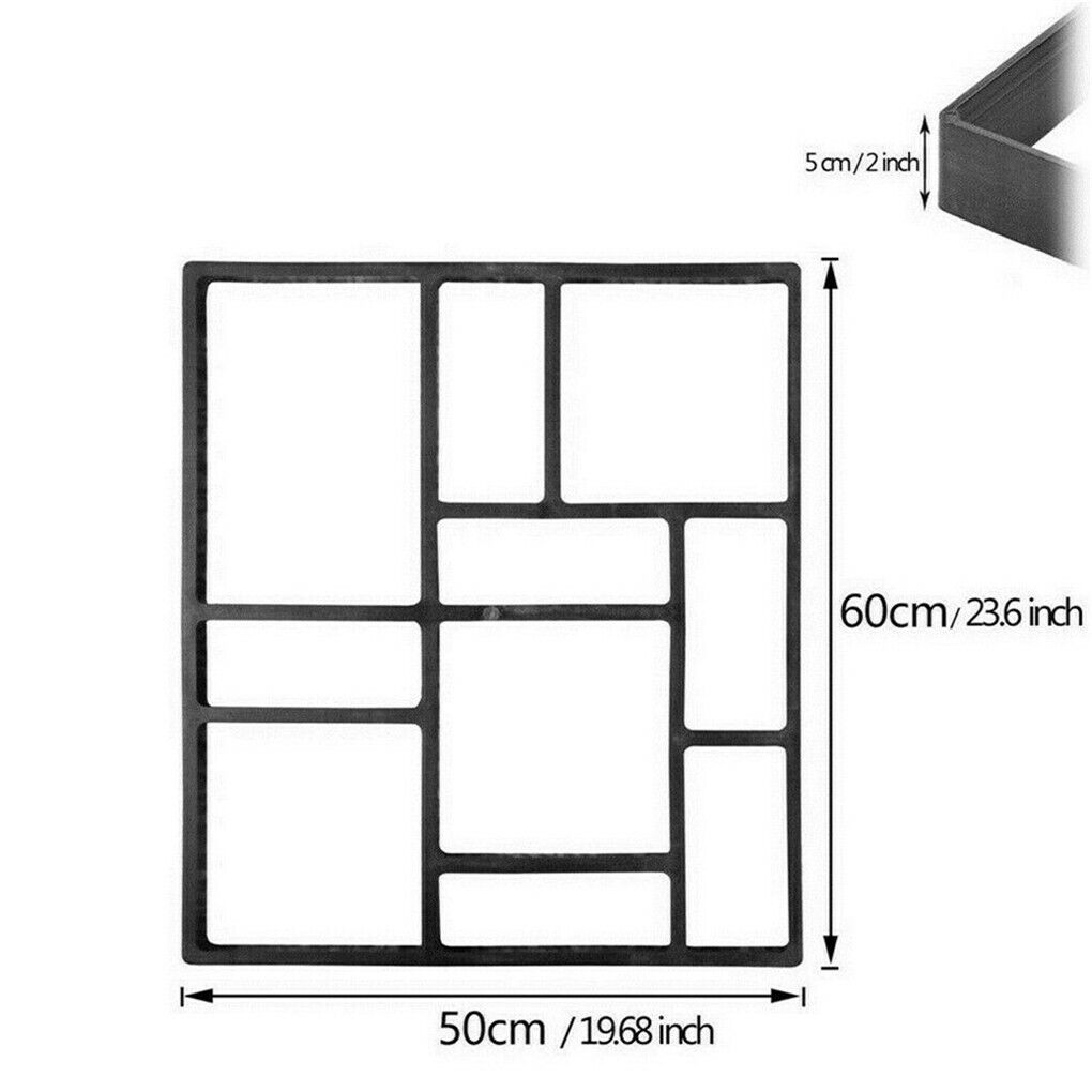 P&P 10Grids Garden Paving Brick Patio Concrete Slabs Maker Path Driveway Stone Mould