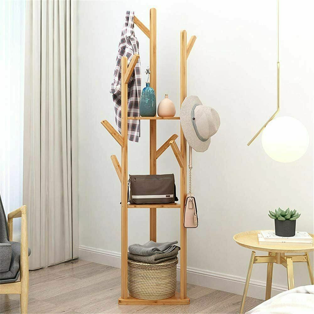 Shop Now Hall Tree Coat Rack with 3 Shelves – Online AU