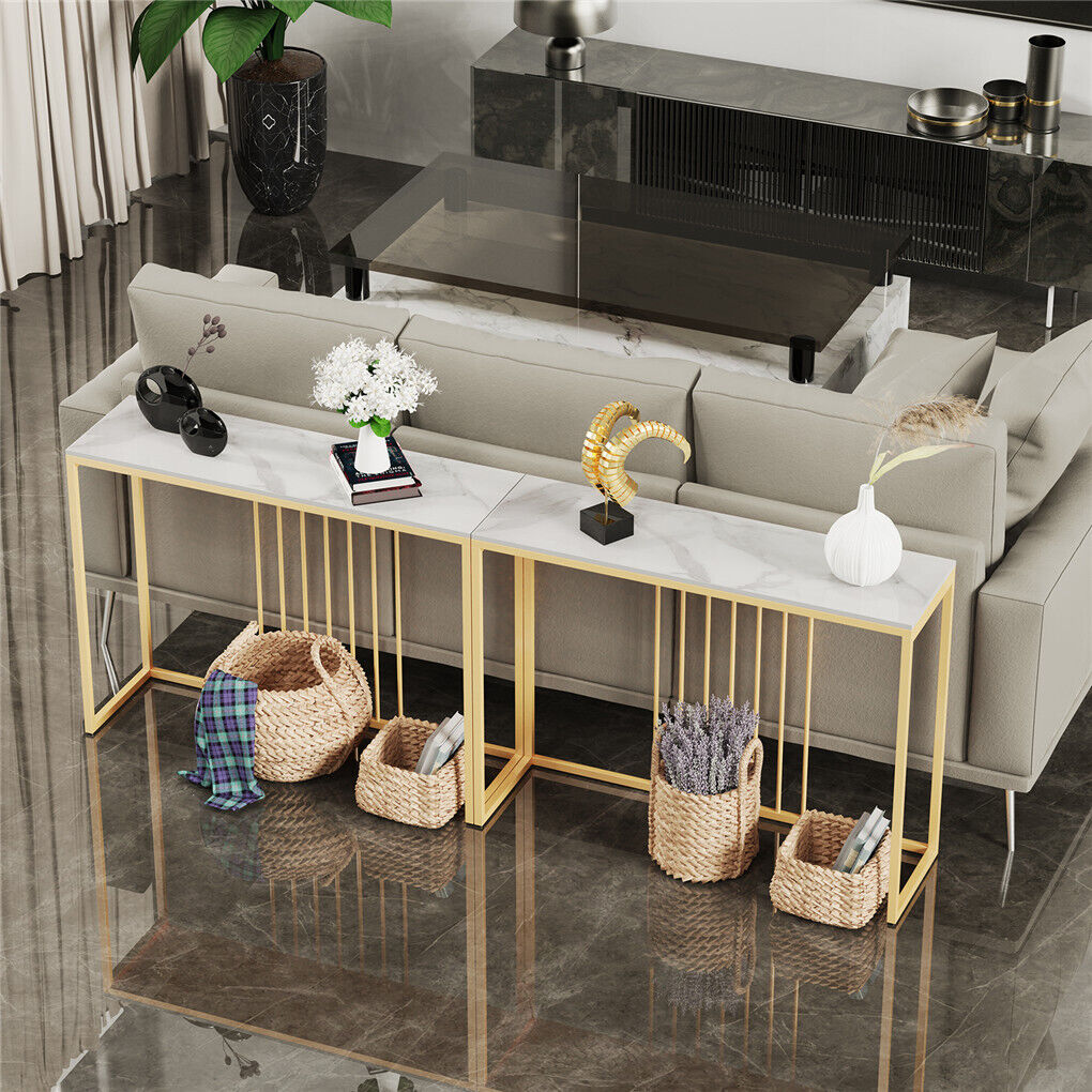 P&P Slim Hallway Console Table Entryway Living Room Side End Table Narrow Storage