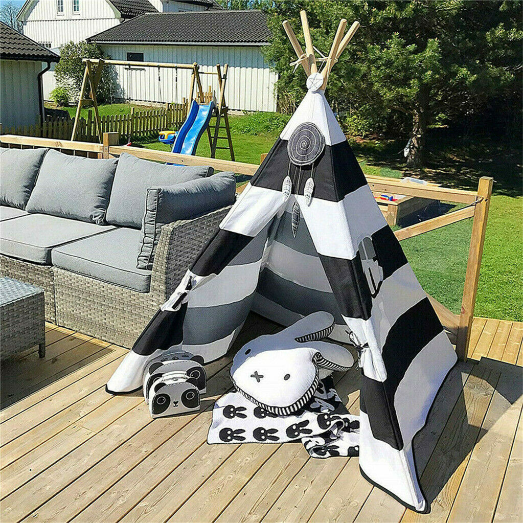 kids-teepee-tent-black-and-white-stripe-children-play-house-for-indoor-garden