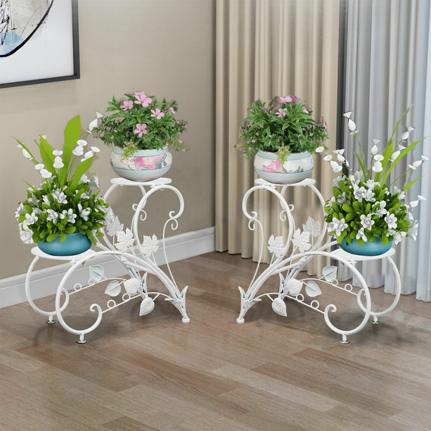 set-of-2-diy-matching-plant-stand-entryway-garden-wedding-flower-shelf-rack-deco