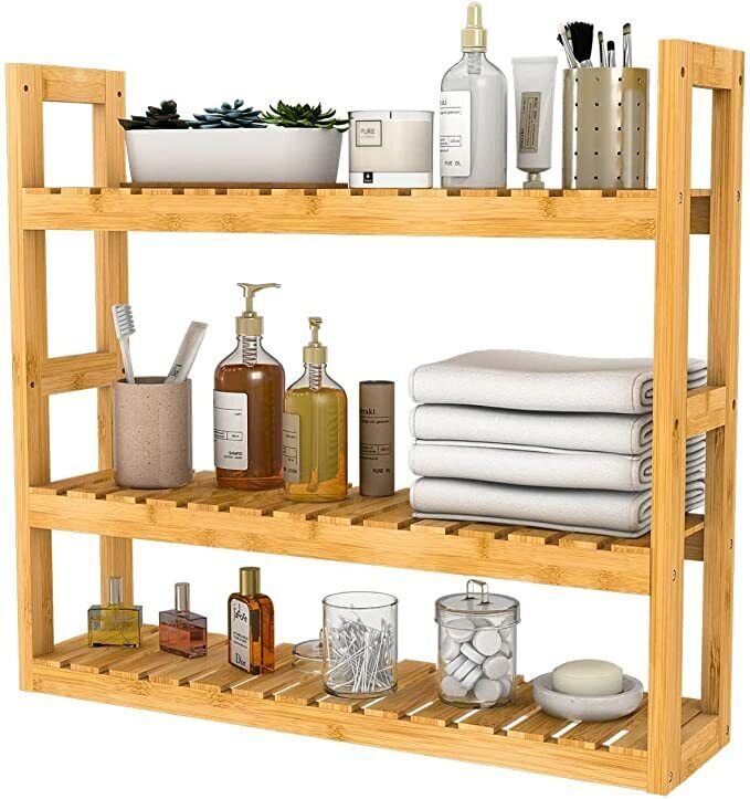 Buy 3-Tier Wall Mount Bamboo Shelf & Towel Holder Kitchen AU