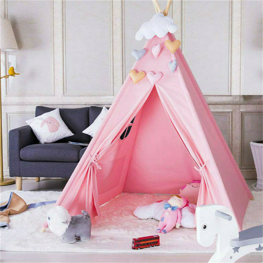 P&P Huge Indian Canvas Teepee Kids Toys House Children Tent for Indoor Outdoor Game