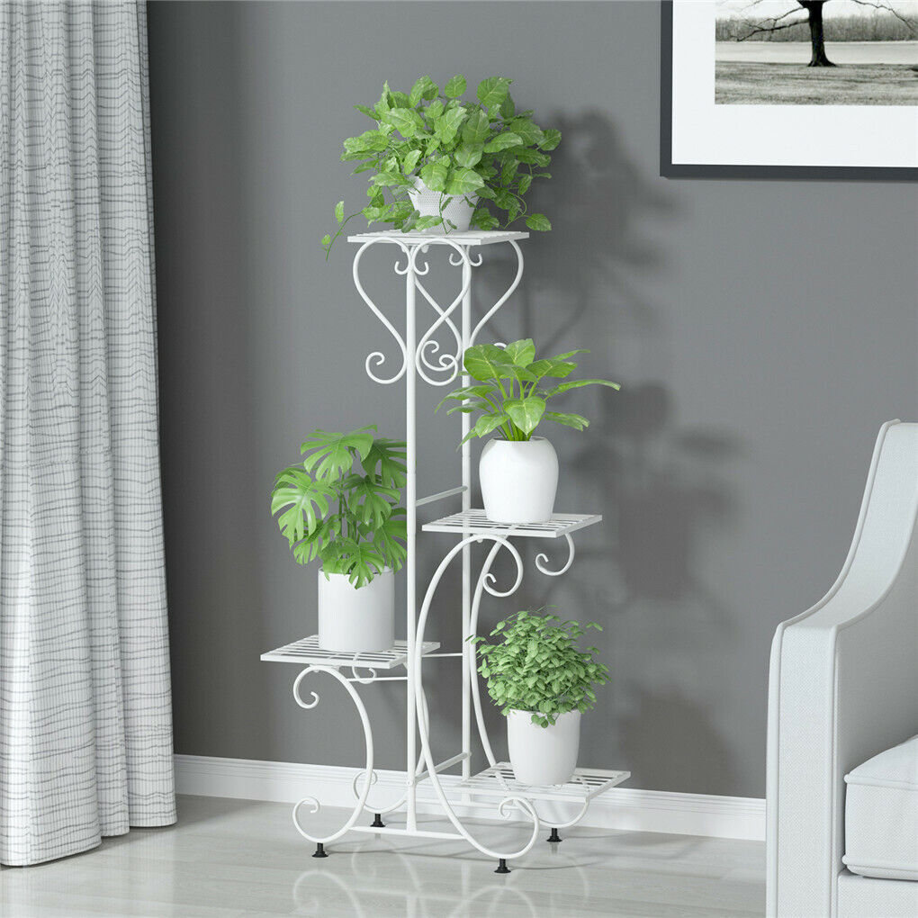 practical-plant-stand-wrought-iron-flower-pot-holder-corner-plant-shelf-organize