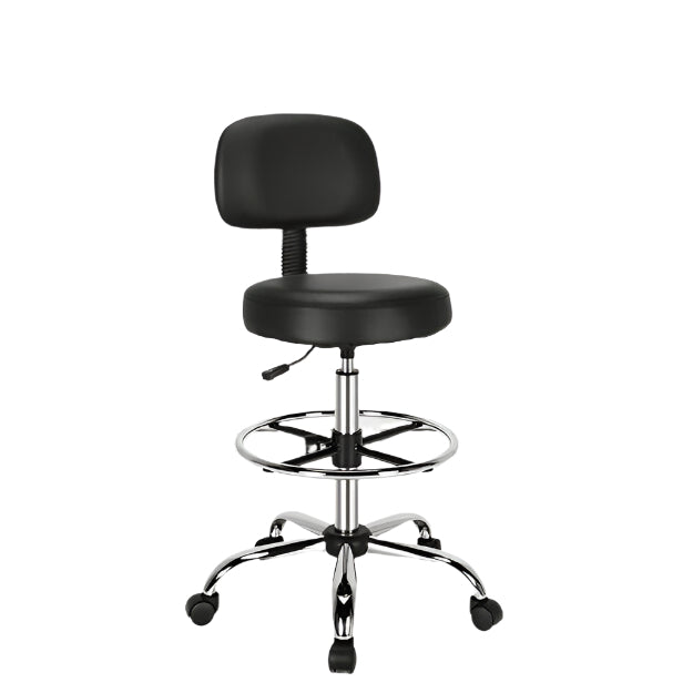 Swivel Drafting Chair – Tall Office Standing Desk Chair with Stool & Footrest