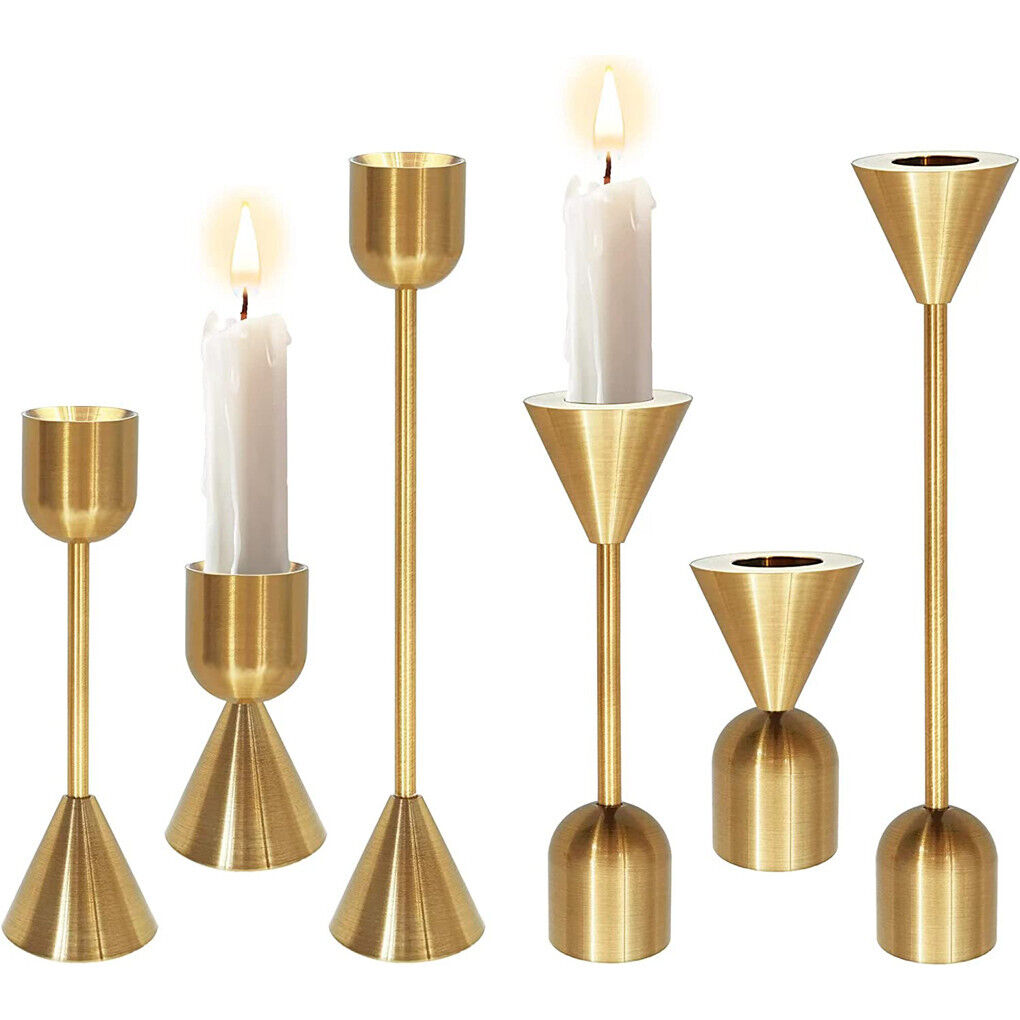Shop Set of 3 Brass Gold Candlestick Holders – Australia