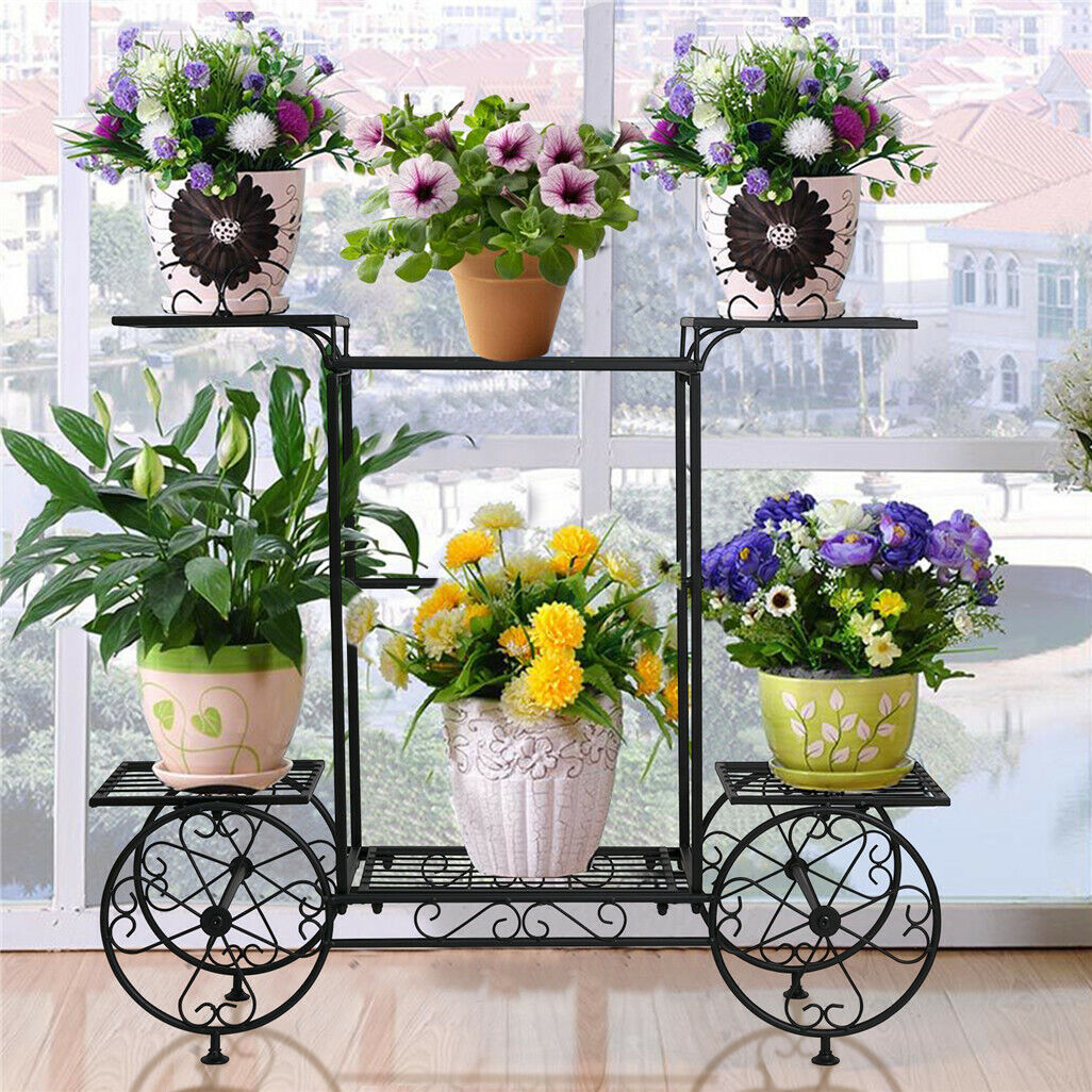 large-metal-garden-cart-plant-stand-parisian-style-flower-display-rack-holder