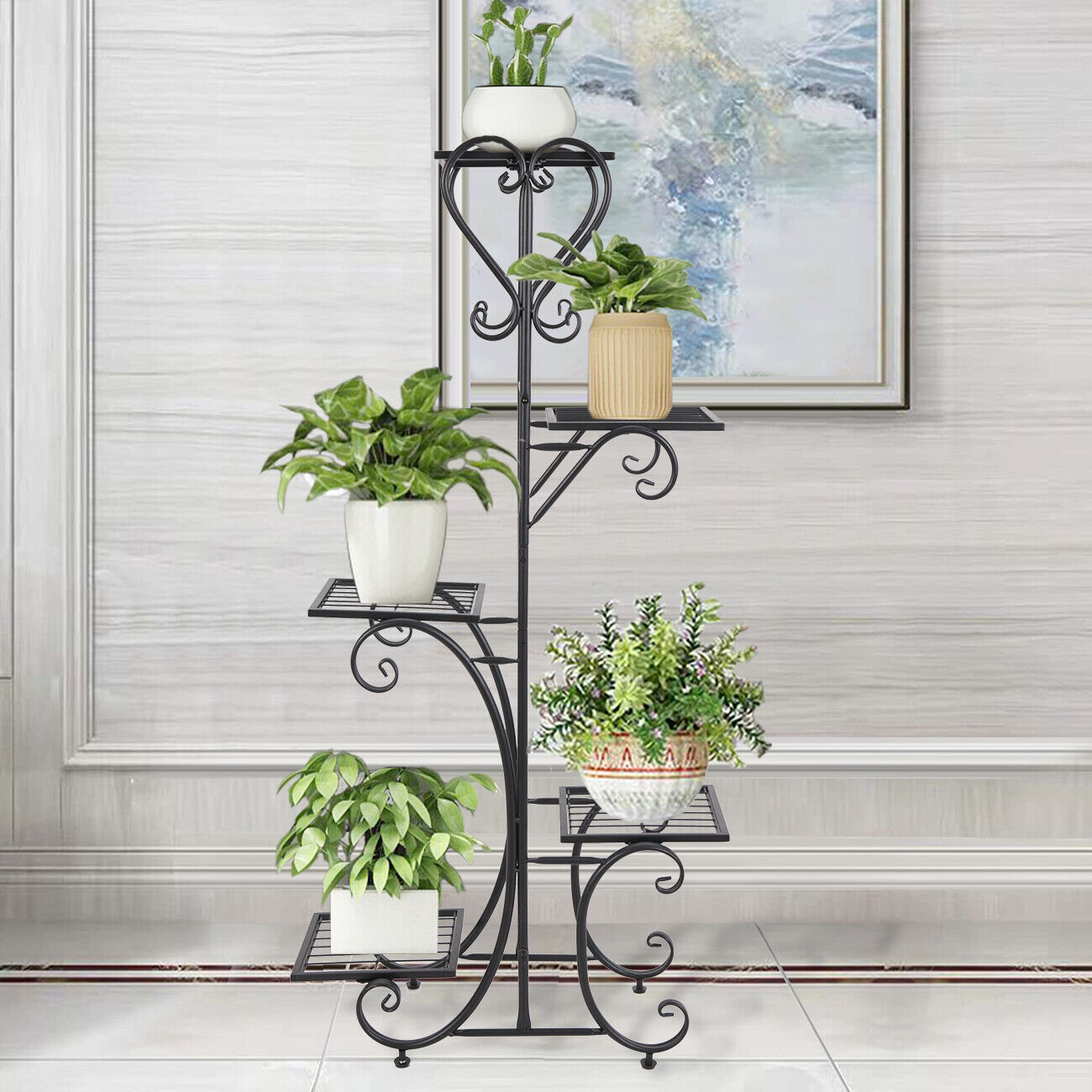 wrought-iron-plant-stand-corner-planter-organizer-shelf-rack-living-room-garden