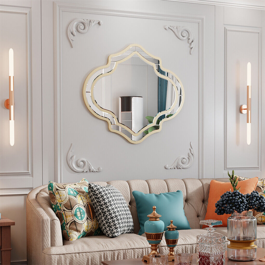 Shop the Golden Rim Vanity Mirror – Perfect for Living Rooms Across Australia