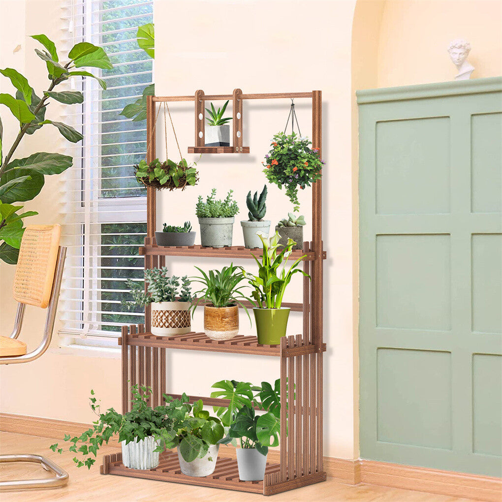 P&P 3 Tier Large Wood Plant Stand Vertical Flower Bonsai Display Rack Balcony Garden