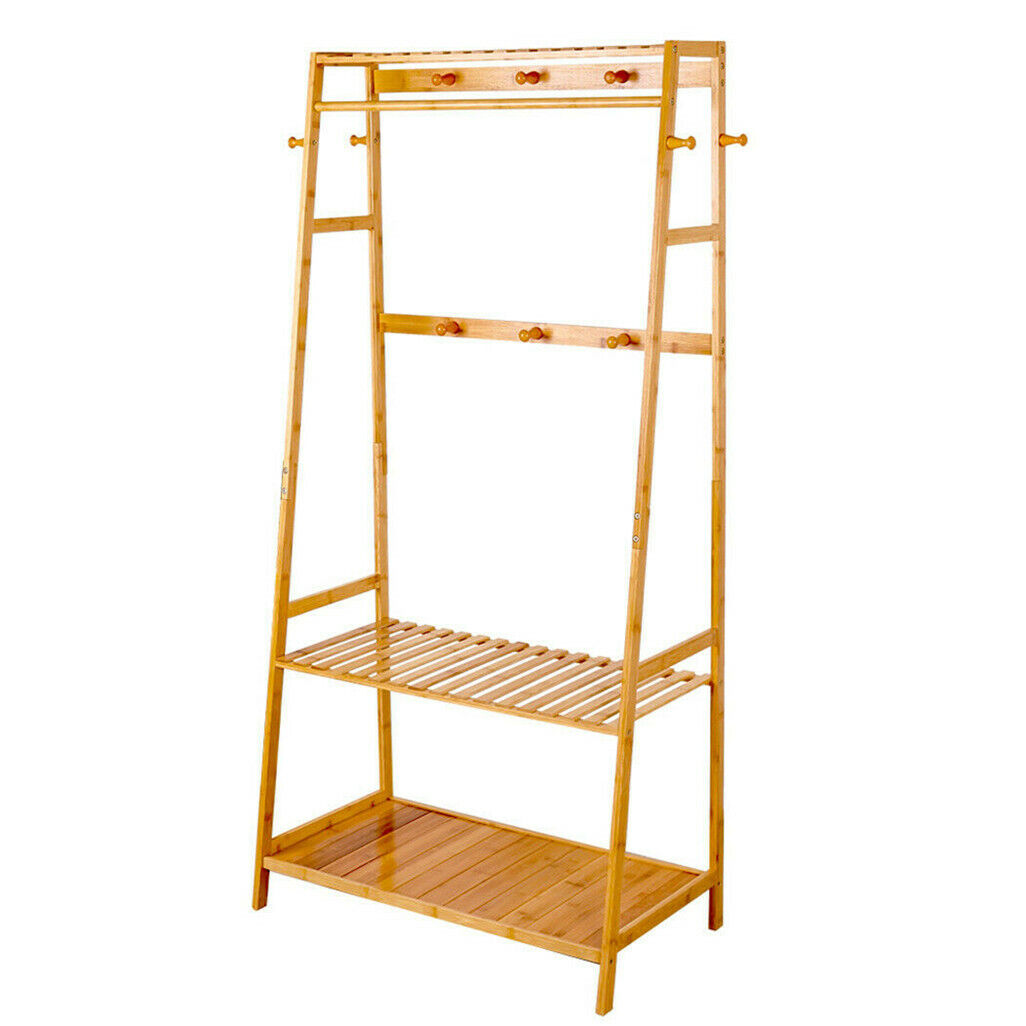 Buy Rail Bamboo Clothes Rack – 3-Tier Shelves AU