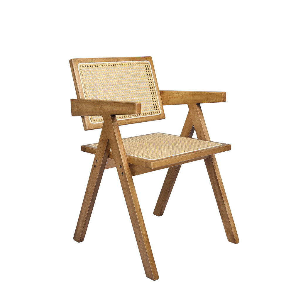 Buy 1x Wooden Solid Rattan Dining Chair Online