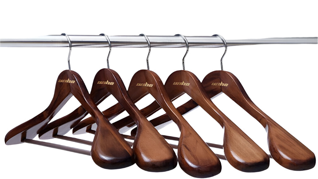 Buy 5X Walnut Wooden Suit Hanger – 360 Swivel Hook AU