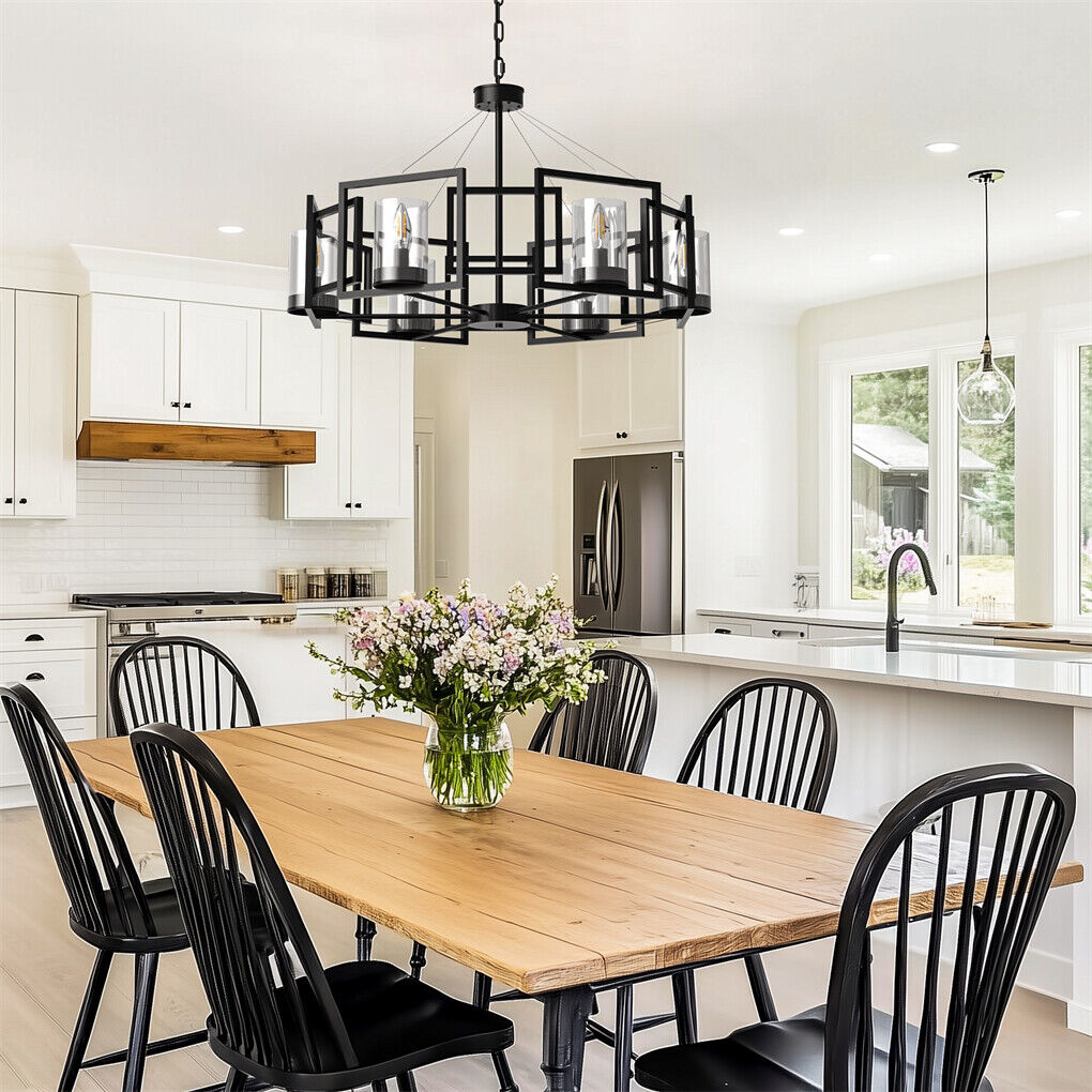 P&P 6-Lights Industrial Ceiling Chandelier Dining Room Pendant Lamp Warm Lighting AU