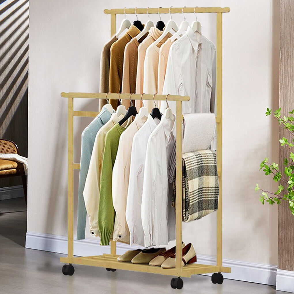 Buy Online Clothes Hanging Rack – Double Rod Storage
