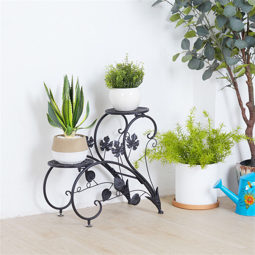 P&P 2PCS Sturdy Metal Plant Stand Heart Shape Flower Display Holder Garden Balcony