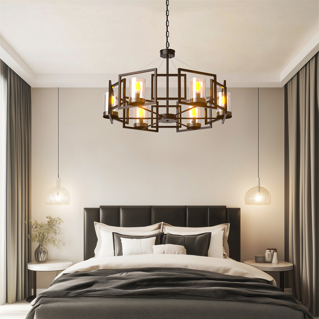 P&P 6-Lights Industrial Ceiling Chandelier Dining Room Pendant Lamp Warm Lighting AU