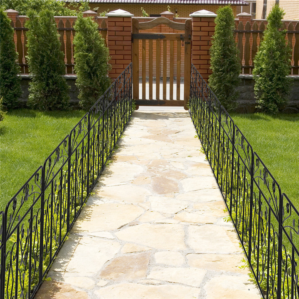 P&P 5X Extra Heavy Metal Garden Fence Panel Bird Pattern Plant Edging Animal Barrier