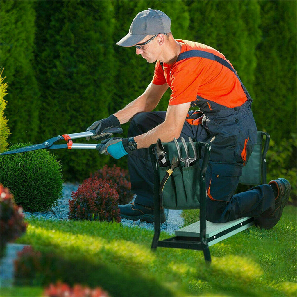 P&P 3-IN-1 Garden Kneeler Kneeling Padded Pads Seat Stool w/ Gardening Work Tool Bag