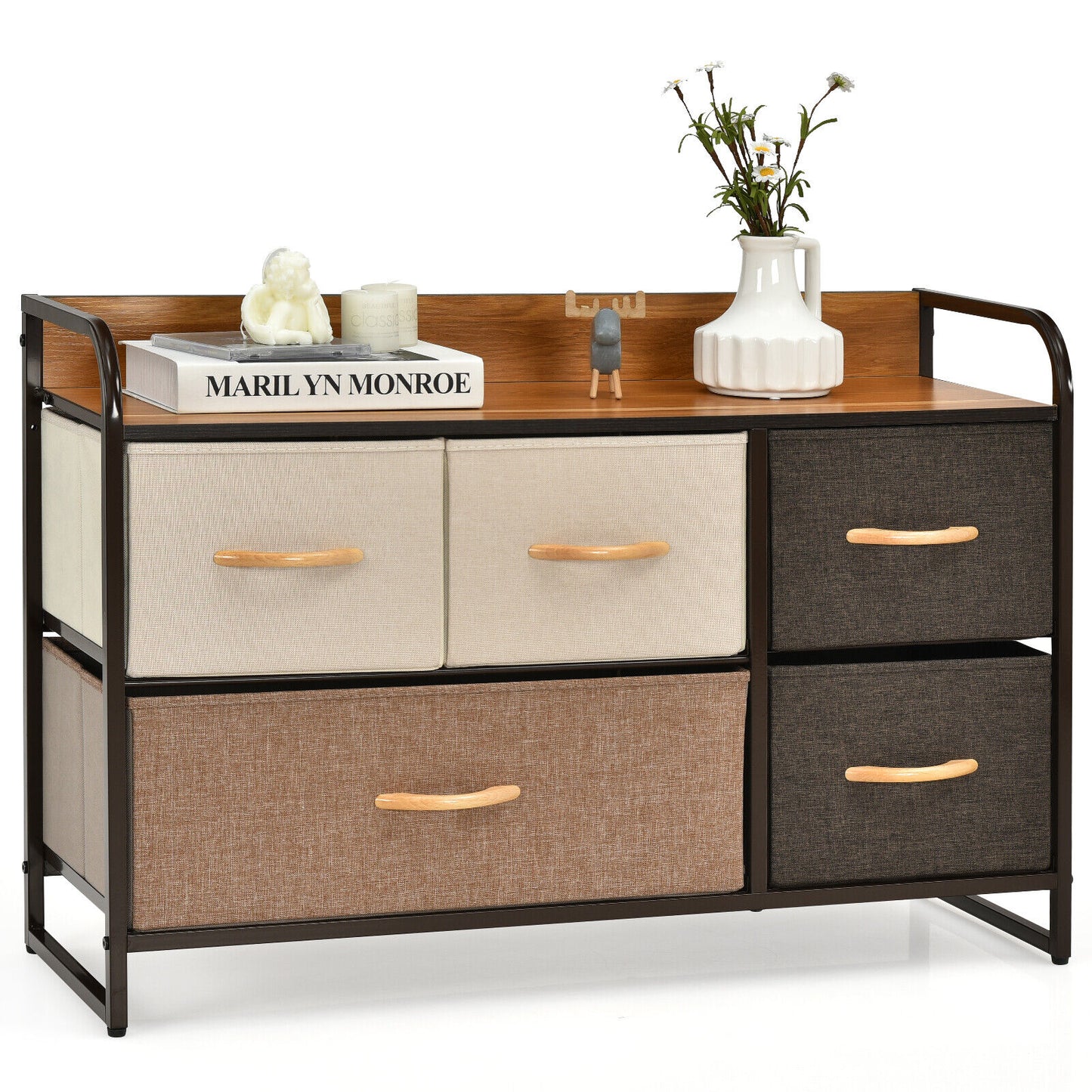 Buy the Best 5 Drawer Dresser Storage 2-Tier Organizer Tower Online