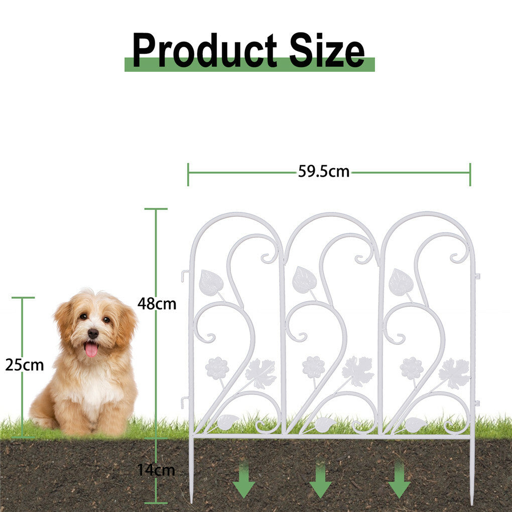 P&P 5PCS Decorative Garden Fence Folding Patio Fences Rustproof 59.5x62cm Landscape