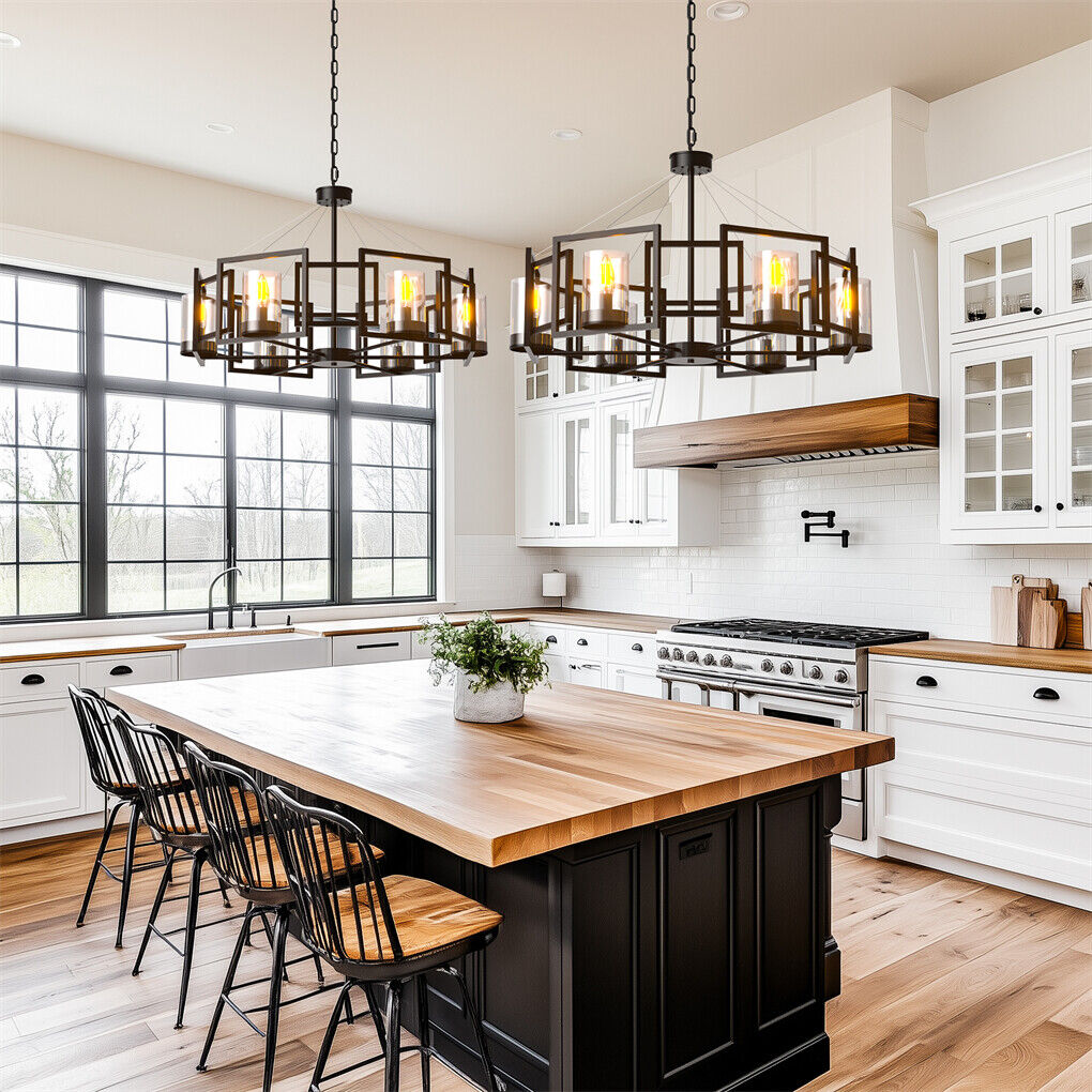 P&P 6-Lights Industrial Ceiling Chandelier Dining Room Pendant Lamp Warm Lighting AU