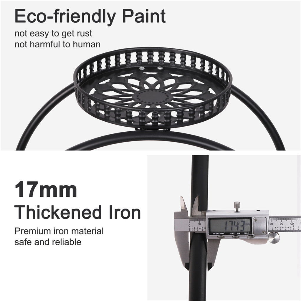 P&P Metal Plant Stand Rack 4Tier Indoor Flower Pot Stand with Wheels for Living Room