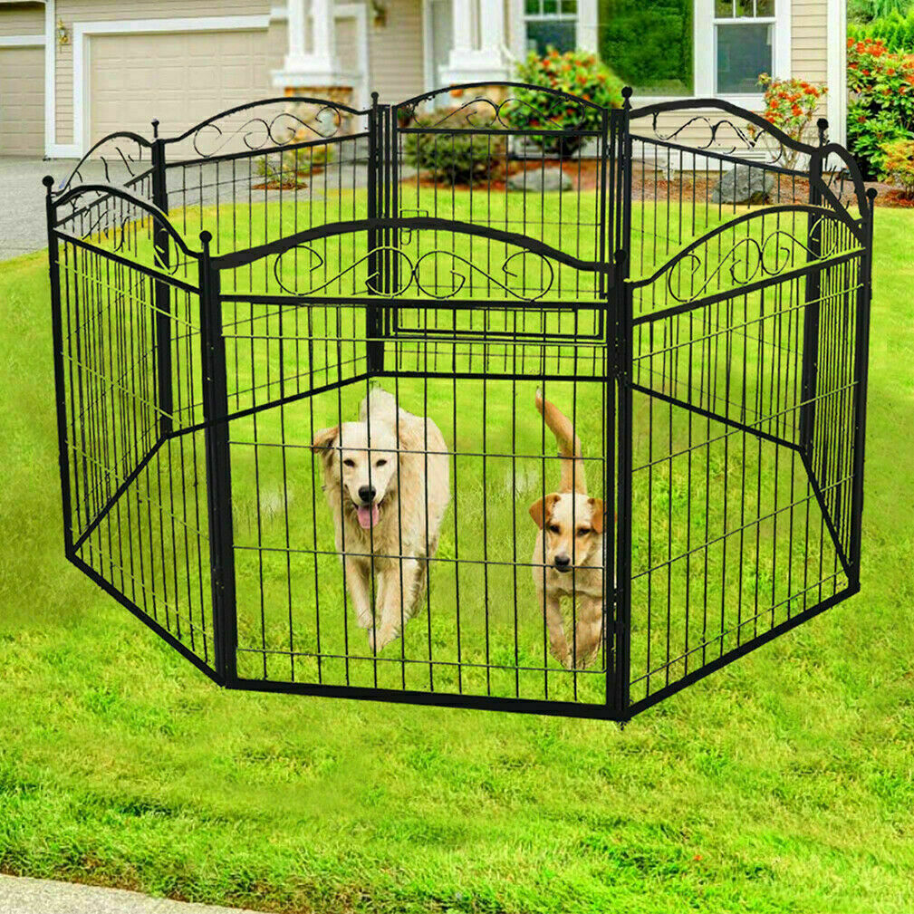 P&P Durable Portable Dog Playpen Large Crate Pet Puppy Dog Fence Kennel Out/Indoor