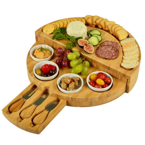 Buy Round Wooden Chopping Board & Cutlery Set - Australia