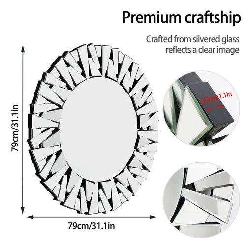 Elegant Silver Glass Decor Mirror