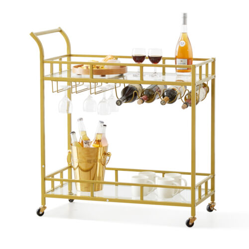 2-tiers-gold-metal-bar-serving-cart