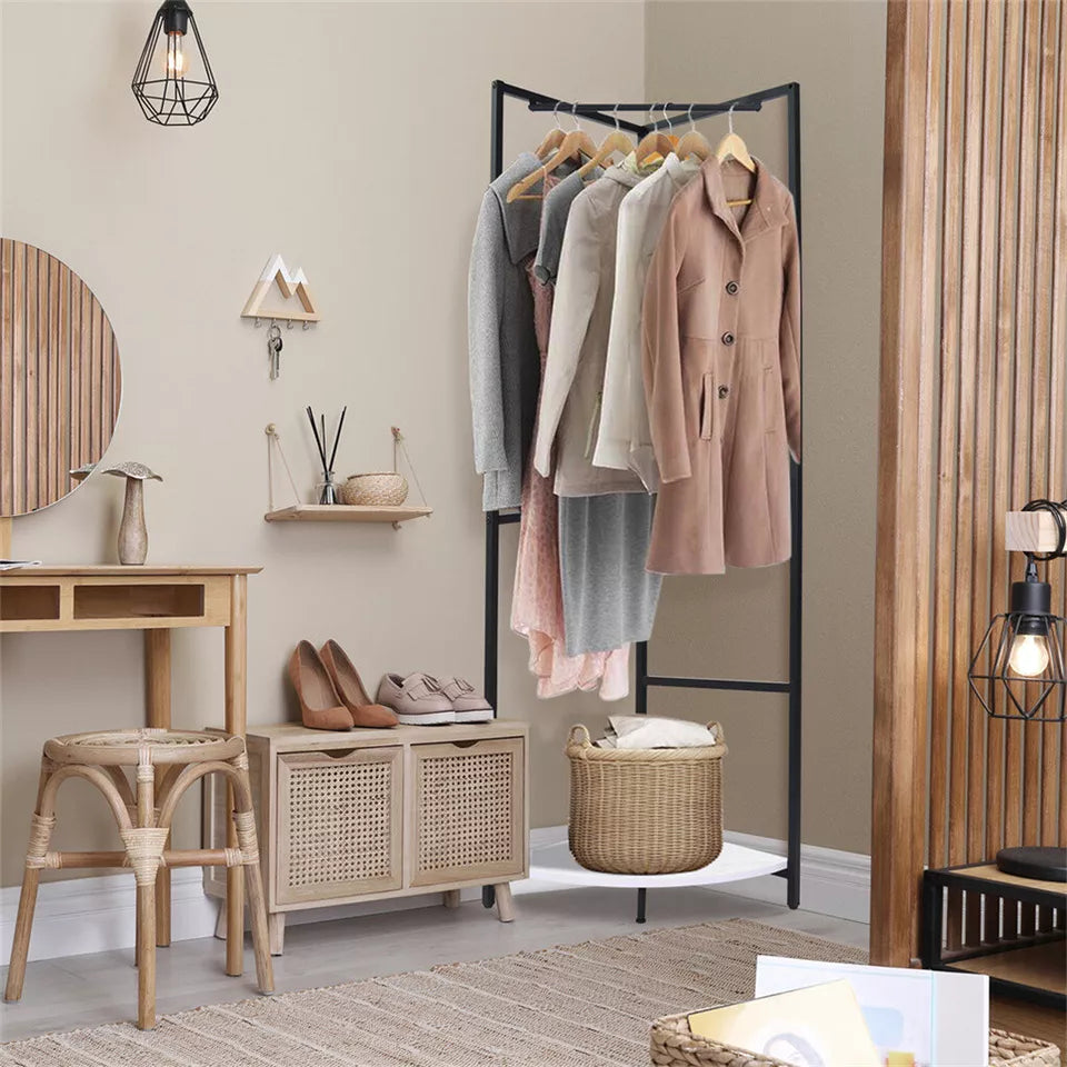 Corner Coat Rack – 5-Rod Freestanding Garment Stand