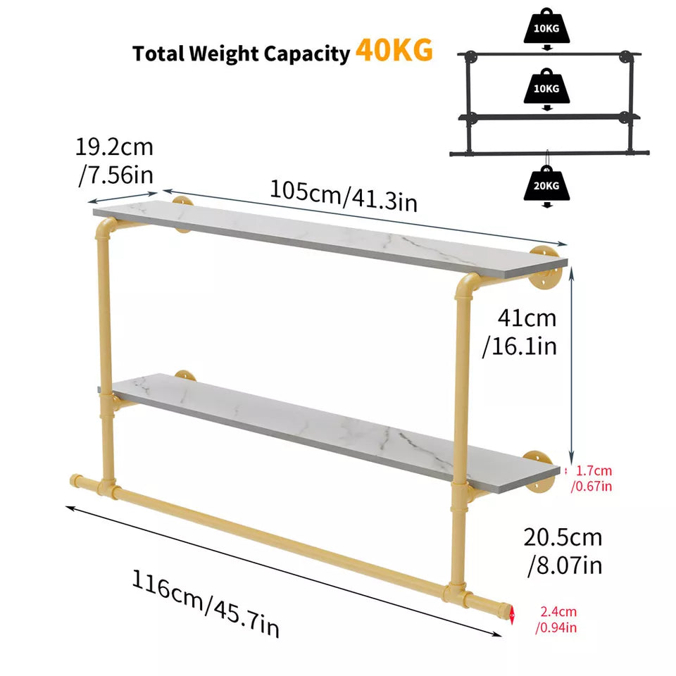 Buy Industrial Clothes Rack – Durable Pipe & Shelves