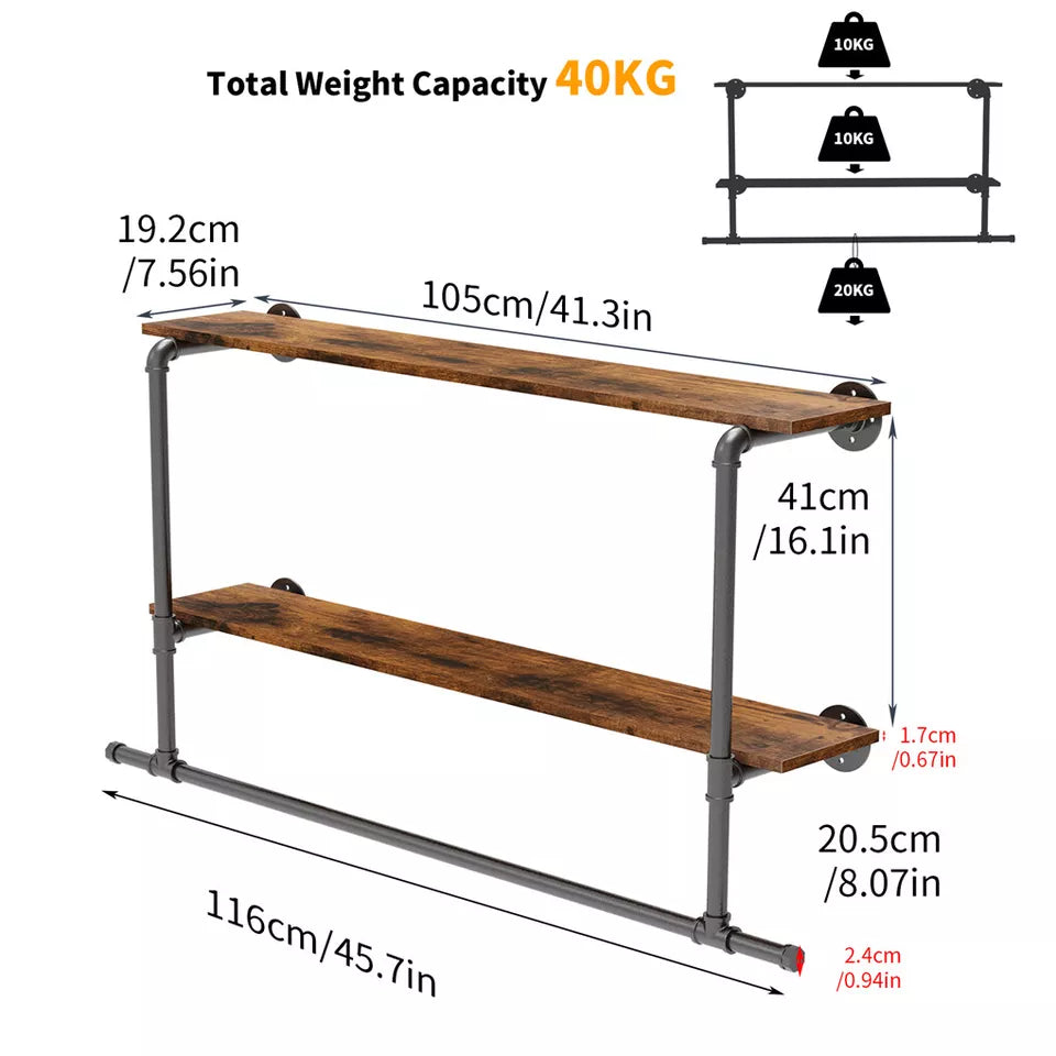 Industrial Clothes Rack for Home & Store
