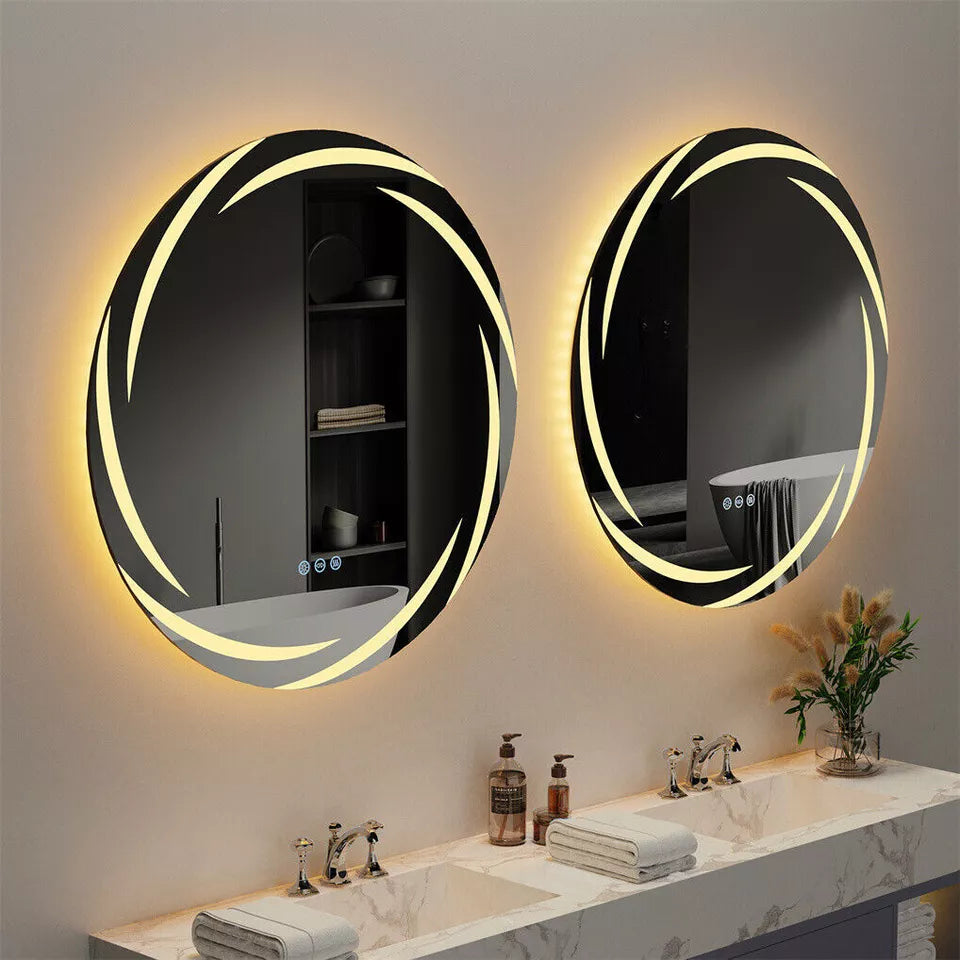 Round LED Bathroom Mirror Anti-Fog AU