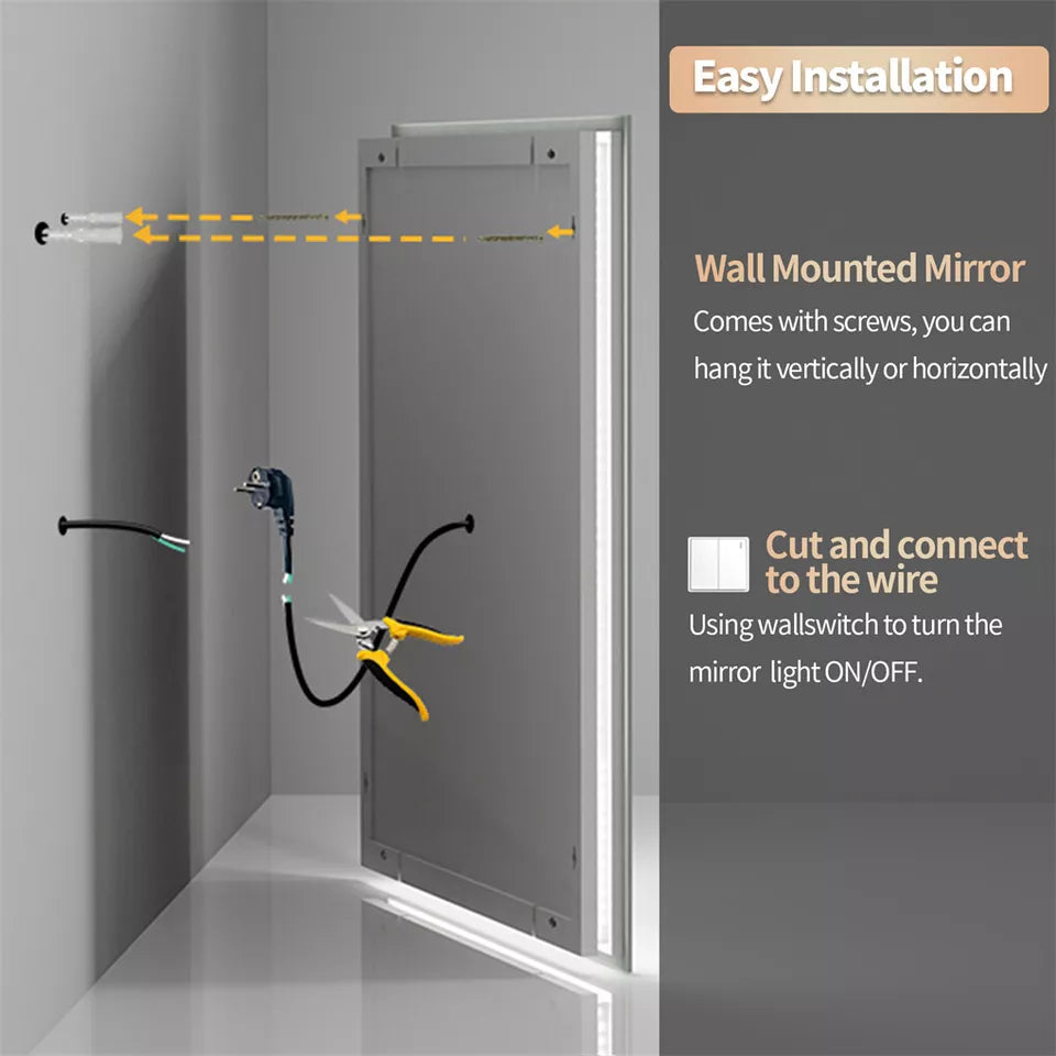 Square LED Bathroom Mirror Australia
